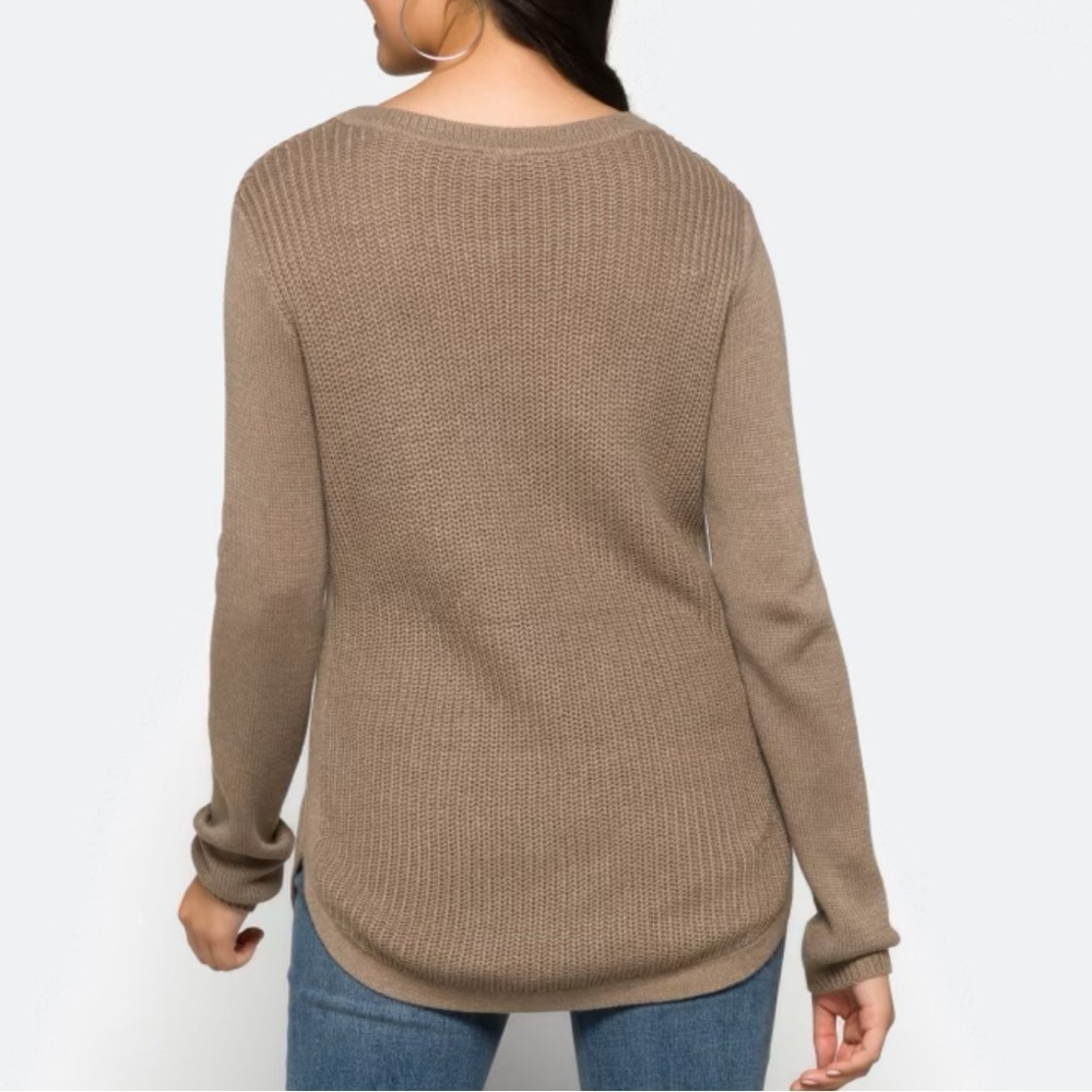 RD Style - Josslyn V Neck Sweater (from stitch fix).  Size XXL. Brown - Picture 2 of 16